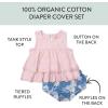 imageHonestBaby babygirls Flutter Tee Tank Top With Ruffle Diaper Cover 100 Organic Cotton for Infant Baby and Toddler Girls2pack Aloha Daisy