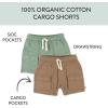 imageHonestBaby unisexbaby 2pack Cargo Shorts 100 Organic Cotton for Infant Baby and Toddler Boys GirlsFawn 2pack