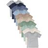 imageHonestBaby 10Pack Short Sleeve TShirts 100 Organic Cotton Baby Toddler Little Kids Boys Girls UnisexBlue Sunrise