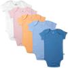 imageHonestBaby 5pack Short Sleeve Bodysuits Onepiece 100 Organic Cotton for Infant Baby GirlsSunset Beach