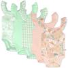 imageHonestBaby Cami Bodysuits Onepiece 100 Organic Cotton for Baby Girls5pack Peach Blossom Floral