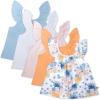 imageHonestBaby Multipack Puff Sleeve TShirts 100 Organic Cotton Infant Baby Toddler Little Kids Boys Girls UnisexMaui Floral