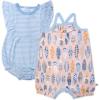imageHonestBaby Unisex Baby Multipack Strappy Romper Sets and Dresses 100 Organic Cotton for Infant Baby and Toddler Boys Girls Unisex