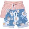 imageHonestBaby babygirls Cuffed Short 100 Organic Cotton for Infant Baby and Toddler GirlsAloha Daisy 2pack