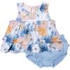 imageHonestBaby babygirls Flutter Tee Tank Top With Ruffle Diaper Cover 100 Organic Cotton for Infant Baby and Toddler Girls2pack Maui Floral