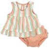imageHonestBaby babygirls Multipack Dress ampamp Diaper Cover 100 Organic Cotton for Infant Baby and Toddler Boys Girls UnisexSerene Stripe Peach