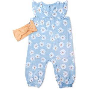 imageHonestBaby babygirls 2piece Outfit Romper ampamp Headband Set for Infant Baby and Toddler GirlsDaisy Daze