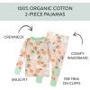 imageHonestBaby Multipack 2Piece Pajamas Sleepwear Pjs 100 Organic Cotton for Infant Baby and Toddler GirlsJust Peachy