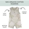 imageHonestBaby Multipack Short Romper Sets and Dresses 100 Organic Cotton for Infant Baby Toddler2pack Pineapple Leaf Khaki