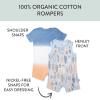 imageHonestBaby Multipack Short Romper Sets and Dresses 100 Organic Cotton for Infant Baby Toddler2pack Surf Shop Gray Heather