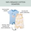 imageHonestBaby Multipack Short Romper Sets and Dresses 100 Organic Cotton for Infant Baby Toddler2pack Tropic Shadow Earth