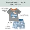 imageHonestBaby babyboys 2 Piece Baby Toddler Short Sleeve and Shorts Set for Girls Boys UnisexSurf Shop Plaid