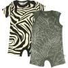 imageHonestBaby Multipack Short Romper Sets and Dresses 100 Organic Cotton for Infant Baby Toddler2pack Avocado Leaf