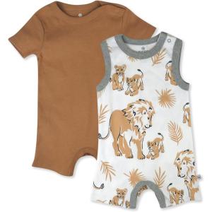 imageHonestBaby Multipack Short Romper Sets and Dresses 100 Organic Cotton for Infant Baby Toddler2pack Lion