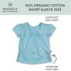 imageHonestBaby Baby Toddler and Little Girls 100 Organic Cotton Puff Sleeve TShirts 10 PackRainbow Girl