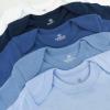 imageHonestBaby babyboys 5pack Short Sleeve Bodysuits Onepiece 100 Organic Cotton for Infant Baby Boys Unisex5pack Ombre Blues