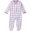 imageHonestBaby Baby Girls Sleep and Play Footed Pajamas OnePiece Sleeper Jumpsuit Zipfront Pjs Organic CottonPainted Buffalo Purple