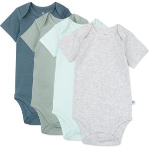 imageHonestBaby unisexbaby 4pack Short Sleeve Bodysuits Onepiece 100 Organic Cotton for Infant Baby Boys Girls Unisex4pack Morning Mountains