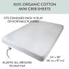imageHonestBaby Organic Cotton Mini Crib Sheet Gray Heather One Size1 Pack  White Mini