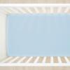 imageHonestBaby Organic Cotton Mini Crib Sheet Gray Heather One Size2 Pack  Light Blue