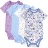 imageHonestBaby unisexbaby 4pack Short Sleeve Bodysuits Onepiece 100 Organic Cotton for Infant Baby Boys Girls Unisex4pack Prairie Pretty