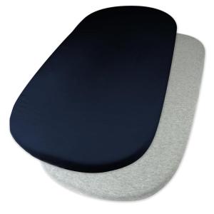 imageHonestBaby Organic Cotton Mini Crib Sheet Gray Heather One Size2 Pack  Dark Navy
