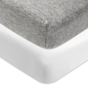 imageHonestBaby Organic Cotton Mini Crib Sheet Gray Heather One Size2 Pack  Heather Gray