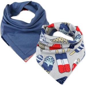 imageHonestBaby Multipack Reversible Bandana Drool Bibs Burpcloths Adjustable Snaps for Infant Baby BoysGirls 100 Organic Cotton2pack Ice Cream Independence