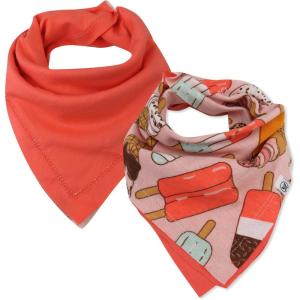 imageHonestBaby Multipack Reversible Bandana Drool Bibs Burpcloths Adjustable Snaps for Infant Baby BoysGirls 100 Organic Cotton2pack Ice Cream Rose