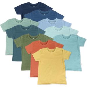 imageHonestBaby Multipack Short Sleeve TShirt Tee 100 Organic Cotton Infant Baby Toddler Little Kids Boys Girls UnisexRainbow Gems Blues