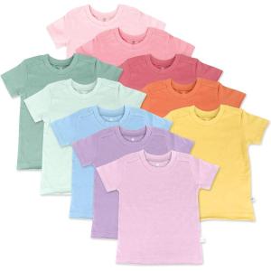 imageHonestBaby Multipack Short Sleeve TShirt Tee 100 Organic Cotton Infant Baby Toddler Little Kids Boys Girls UnisexRainbow Gems Pinks