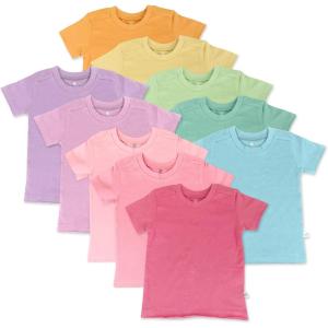 imageHonestBaby Multipack Short Sleeve TShirt Tee 100 Organic Cotton Infant Baby Toddler Little Kids Boys Girls UnisexRainbow Girl