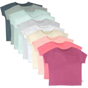 imageHonestBaby Multipack Short Sleeve TShirt Tee 100 Organic Cotton Infant Baby Toddler Little Kids Boys Girls UnisexRainbow Patch