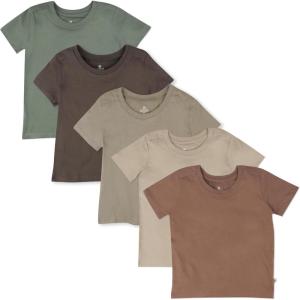 imageHonestBaby Multipack Short Sleeve TShirt Tee 100 Organic Cotton Infant Baby Toddler Little Kids Boys Girls UnisexSandy Teal