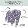 imageHonestBaby 2Piece Pajamas Sleepwear PJs 100 Organic Cotton for Infant Baby and Toddler GirlsJumbo Floral Dusty Purple