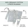 imageHonestBaby 2Piece Pajamas Sleepwear PJs 100 Organic Cotton for Infant Baby and Toddler GirlsSketchy Floral Gray