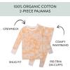 imageHonestBaby 2Piece Pajamas Sleepwear PJs 100 Organic Cotton for Infant Baby and Toddler GirlsTropic Shadow Peach