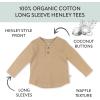 imageHonestBaby 5Pack Waffle Henley Long Sleeve Shirts 100 Organic Cotton for Infant Baby and Toddler Boys UnisexSandstorm