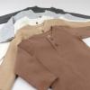 imageHonestBaby 5Pack Waffle Henley Long Sleeve Shirts 100 Organic Cotton for Infant Baby and Toddler Boys UnisexSandstorm