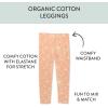 imageHonestBaby Multipack Leggings Skinny Flare and Cargo Pants Organic Cotton for Infant Baby Girls Toddlers Little KidsPeach Blossom Floral