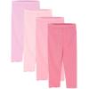 imageHonestBaby Multipack Leggings Skinny Flare and Cargo Pants Organic Cotton for Infant Baby Girls Toddlers Little KidsPink Ombre
