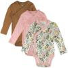 imageHonestBaby Baby Long Sleeve SideSnap Organic Cotton Kimono Bodysuits 3 PackScottish Ivy