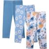 imageHonestBaby Multipack Leggings Skinny Flare and Cargo Pants Organic Cotton for Infant Baby Girls Toddlers Little KidsMaui Floral