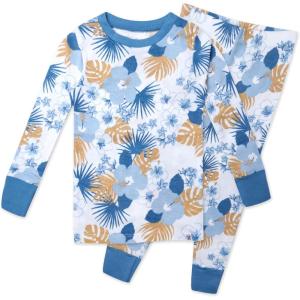imageHonestBaby 2Piece Pajamas Sleepwear PJs 100 Organic Cotton for Infant Baby and Toddler BoyOahu Oasis