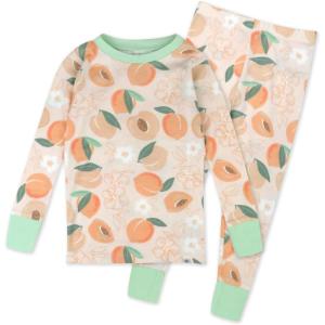 imageHonestBaby 2Piece Pajamas Sleepwear PJs 100 Organic Cotton for Infant Baby and Toddler GirlsJust Peachy