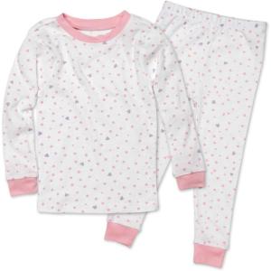 imageHonestBaby 2Piece Pajamas Sleepwear PJs 100 Organic Cotton for Infant Baby and Toddler GirlsLove Dot