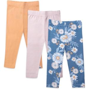imageHonestBaby Multipack Leggings Skinny Flare and Cargo Pants Organic Cotton for Infant Baby Girls Toddlers Little KidsAloha Daisy