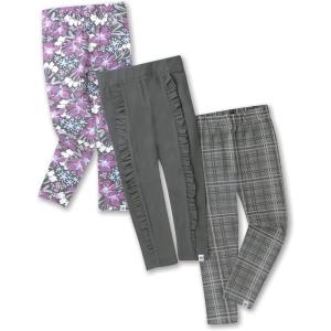 imageHonestBaby Multipack Leggings Skinny Flare and Cargo Pants Organic Cotton for Infant Baby Girls Toddlers Little KidsJumbo Floral Dusty Purple