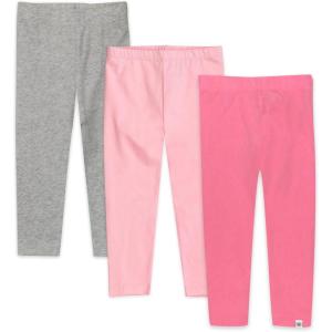 imageHonestBaby Multipack Leggings Skinny Flare and Cargo Pants Organic Cotton for Infant Baby Girls Toddlers Little KidsPink Ombre