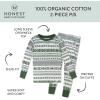 imageHonestBaby Baby Holiday 2Piece Pajamas Sleepwear PJs 100 Organic Cotton for Infant Baby and Toddler Boys ampamp Girls UnisexFair Isle Green
